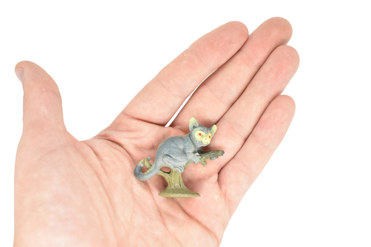 Bushbaby, Little Monkey, Nagapie, Rubber Primate, Animal, Educational, Realistic Figure, Lifelike, Model, Toys,   2 inches tall.   