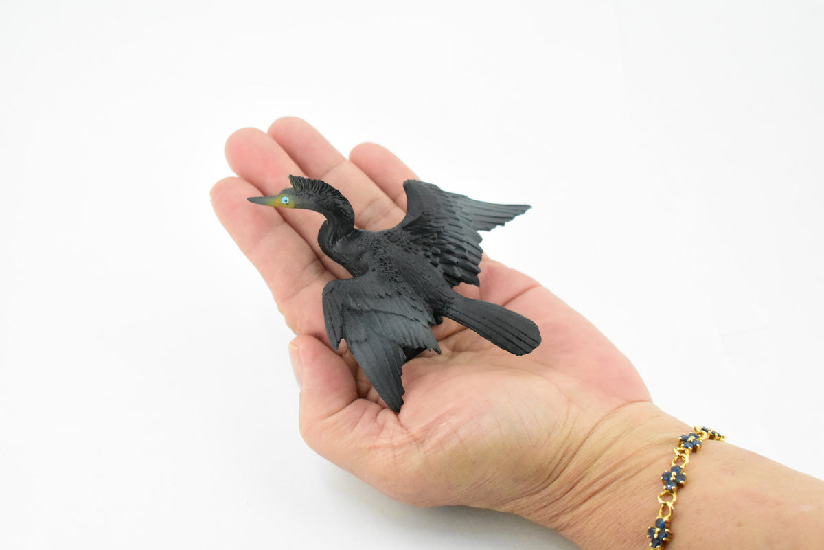 Cormorant, Sea raven, Snake Bird, Museum Quality, Educational, Hand Painted, Rubber Bird, Realistic Toy Figure, Diorama Model, Replica, Kids, 4 Inches