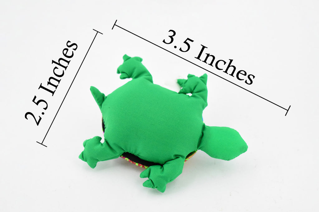 Turtle, Sea Turtle, Reptiles, Green, Hand Made In Thailand, Sand Creatures, Paper Weight, Bean Bag, Cornhole, Game, Toy, Kids, Educational,  3 1/2 Inches. 