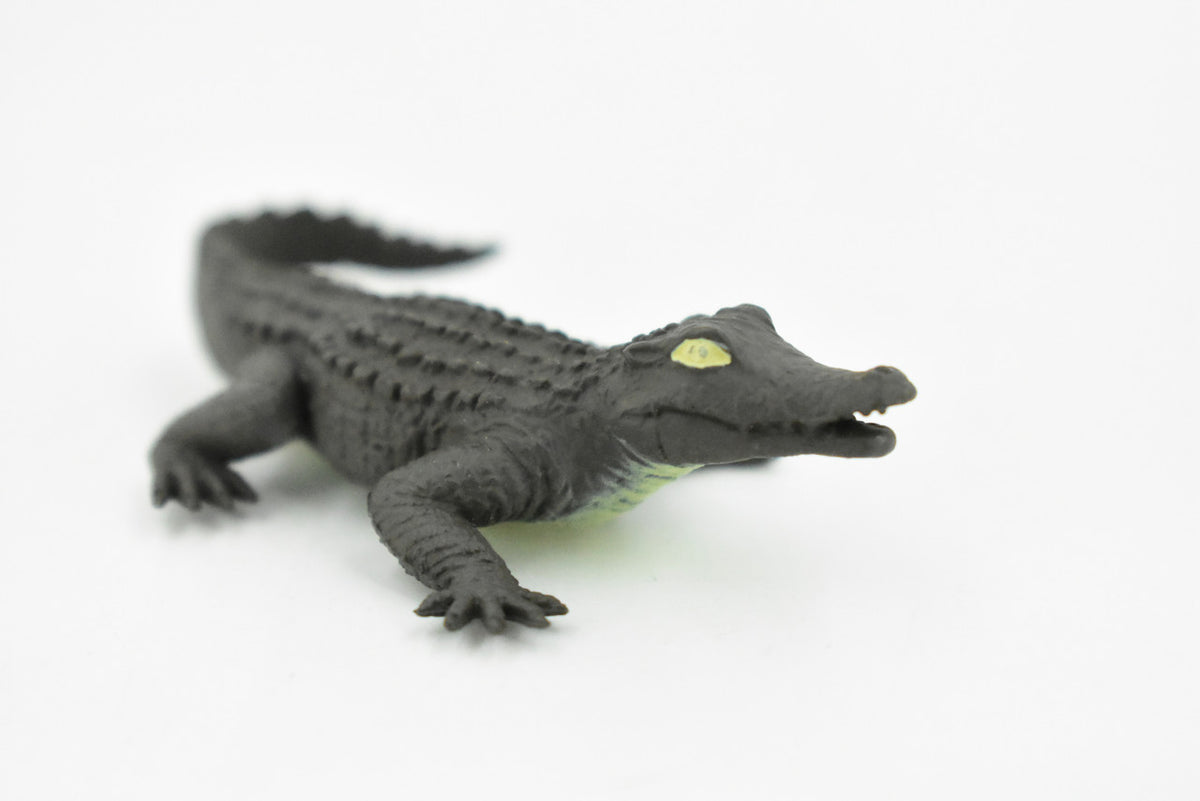 Alligator, Crocodile, Rubber Toy Reptile, Realistic Figure, Model, Replica, Kids, Educational, Gift,       3"       F4479-B213
