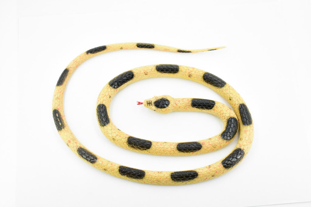 Snake, Brown with Black Spots, Rubber Reptile, Educational, Realistic Hand Painted, Figure, Lifelike Model, Figurine, Replica, Gift,       36"       F3051 B195
