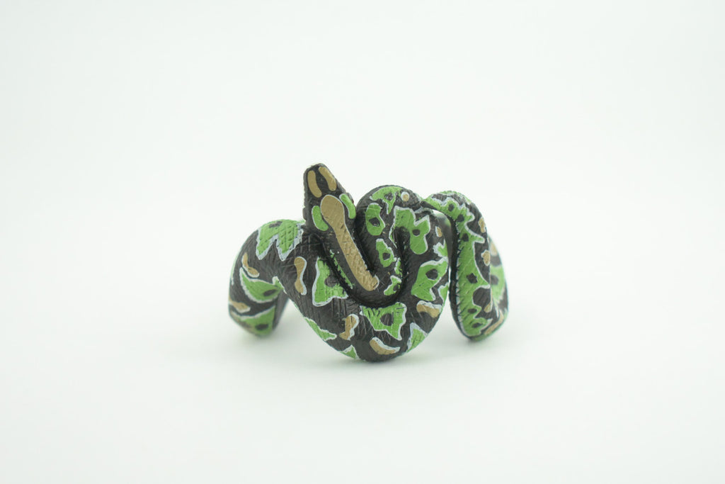 Green Boa Snake Bracelet, Snake Wrist Band, Plastic Reptile, Educational, Realistic, Beautiful Design, Figure, Lifelike, Replica, Gift,     3"   RI70 B663