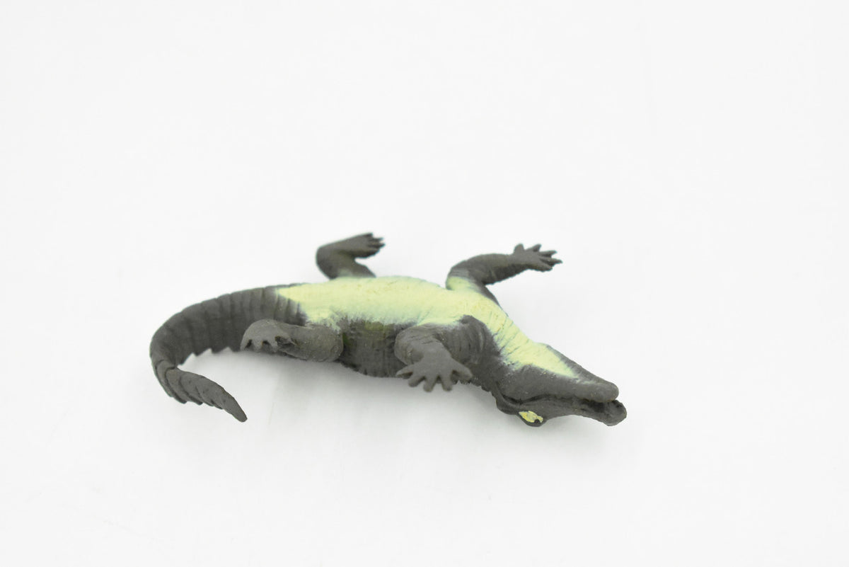 Alligator, Crocodile, Rubber Toy Reptile, Realistic Figure, Model, Replica, Kids, Educational, Gift,       3"       F4479-B213