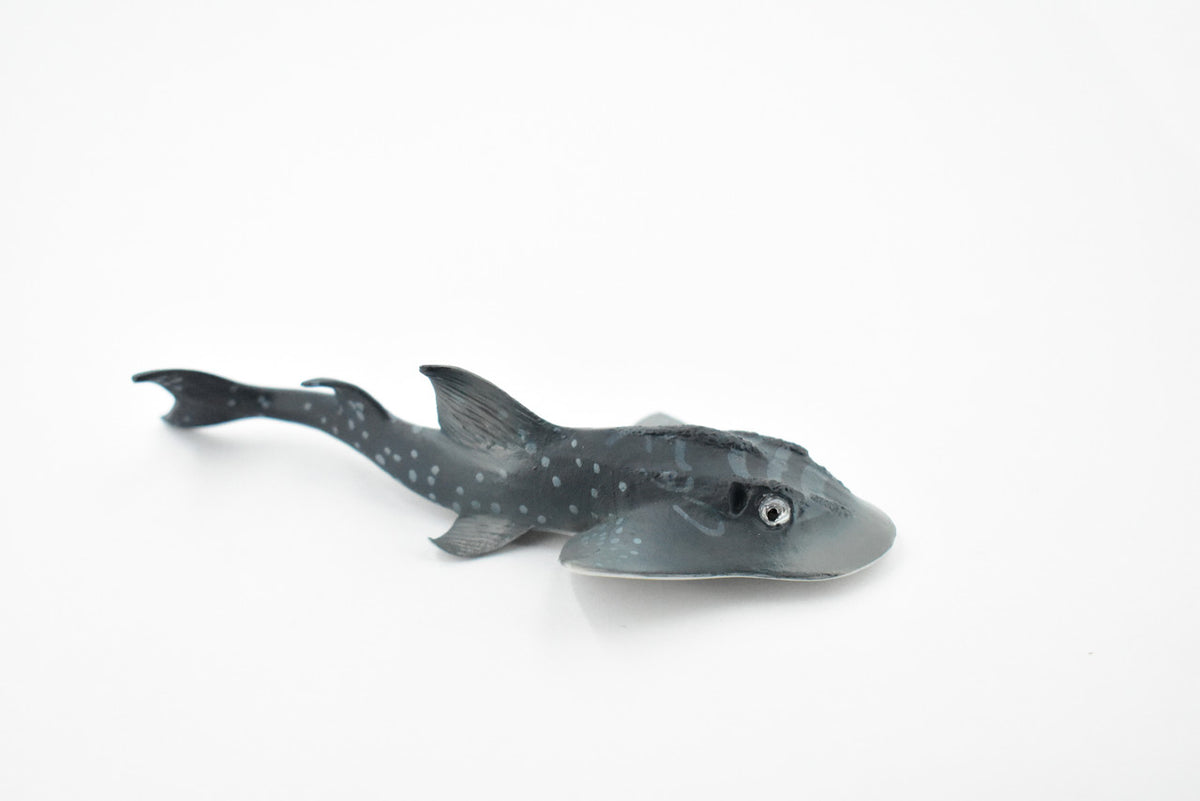 Guitarfish Shark, Shovelnose Ray, Rubber Fish, Hand Painted, Educational Design, Diorama Model, Toy, Kids,   5 Inches. 