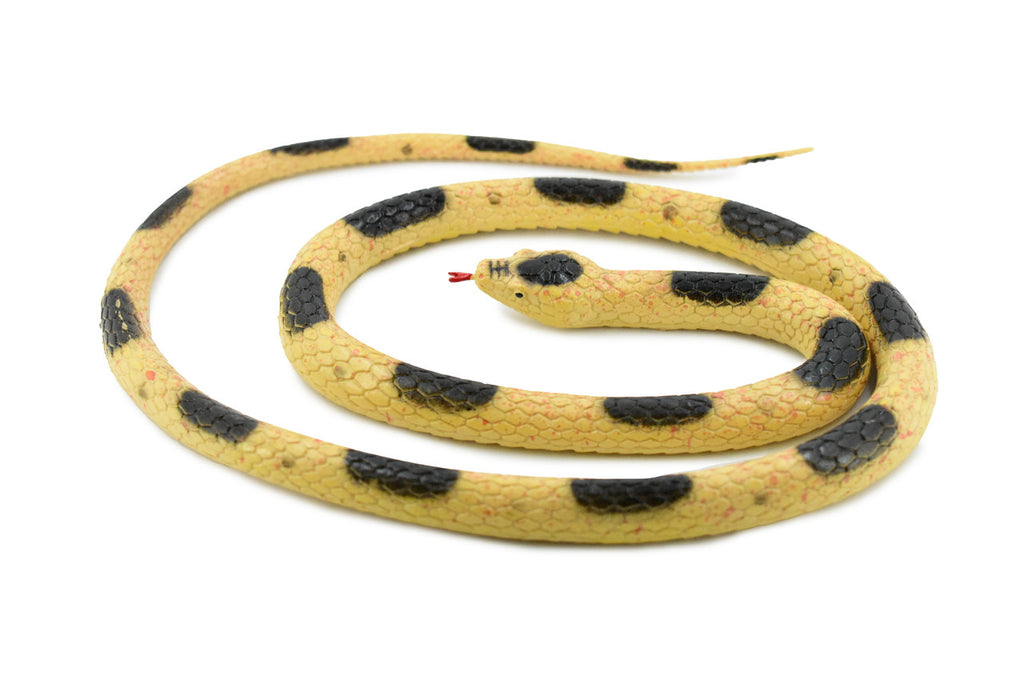 Snake, Brown with Black Spots, Rubber Reptile, Educational, Realistic Hand Painted, Figure, Lifelike Model, Figurine, Replica, Gift,       36"       F3051 B195