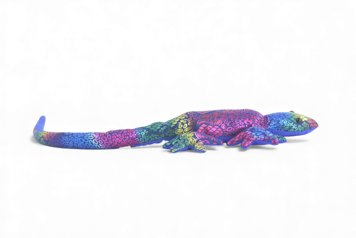 Lizard, Reptiles, Purple, Hand Made In Thailand, Sand Creatures, Paper Weight, Bean Bag, Cornhole, Game, Toy, Kids, Educational, Gift,  16  Inches.     TH69 BB301