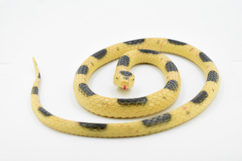Snake, Brown with Black Spots, Rubber Reptile, Educational, Realistic Hand Painted, Figure, Lifelike Model, Figurine, Replica, Gift,       36"       F3051 B195