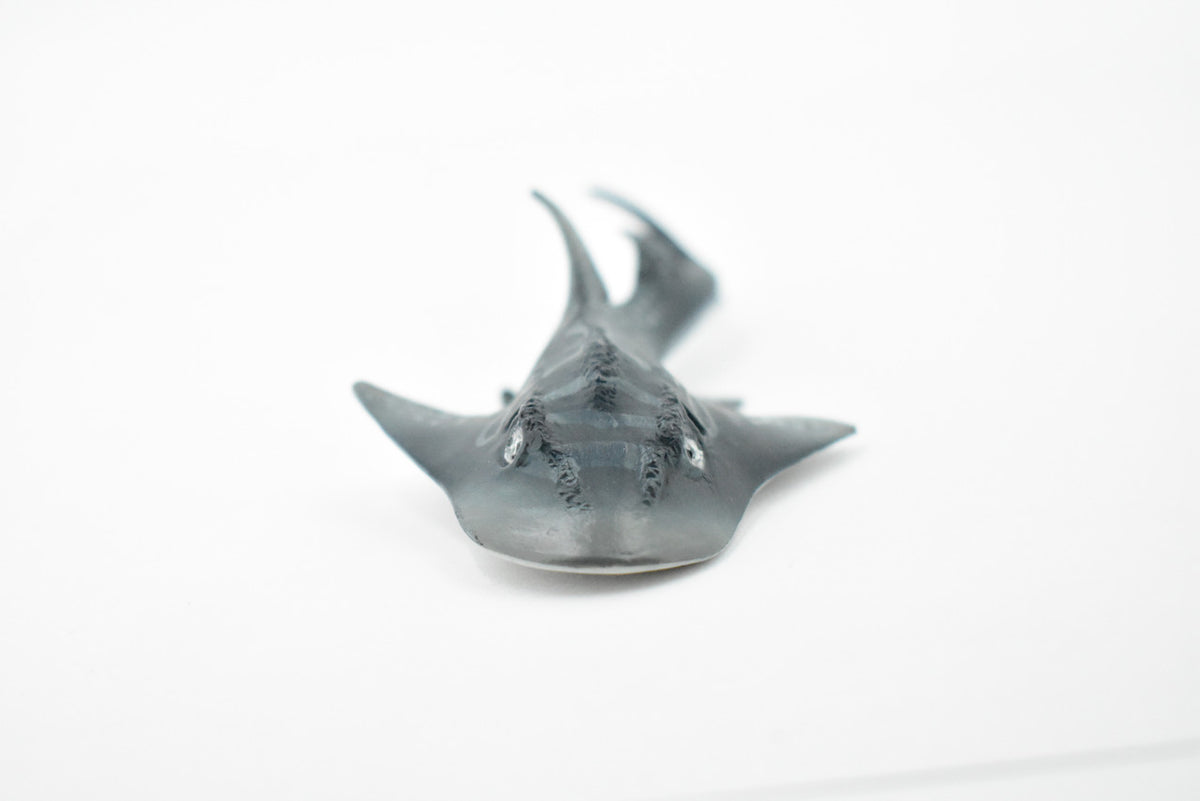 Guitarfish Shark, Shovelnose Ray, Rubber Fish, Hand Painted, Educational Design, Diorama Model, Toy, Kids, Gift,       5 Inches.      CH435 BB109
