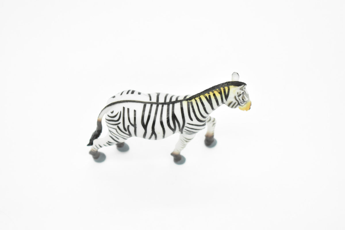 Zebra, Plains, Realistic Rubber Reproduction, Hand Painted Figurines    4"     CH151 B247