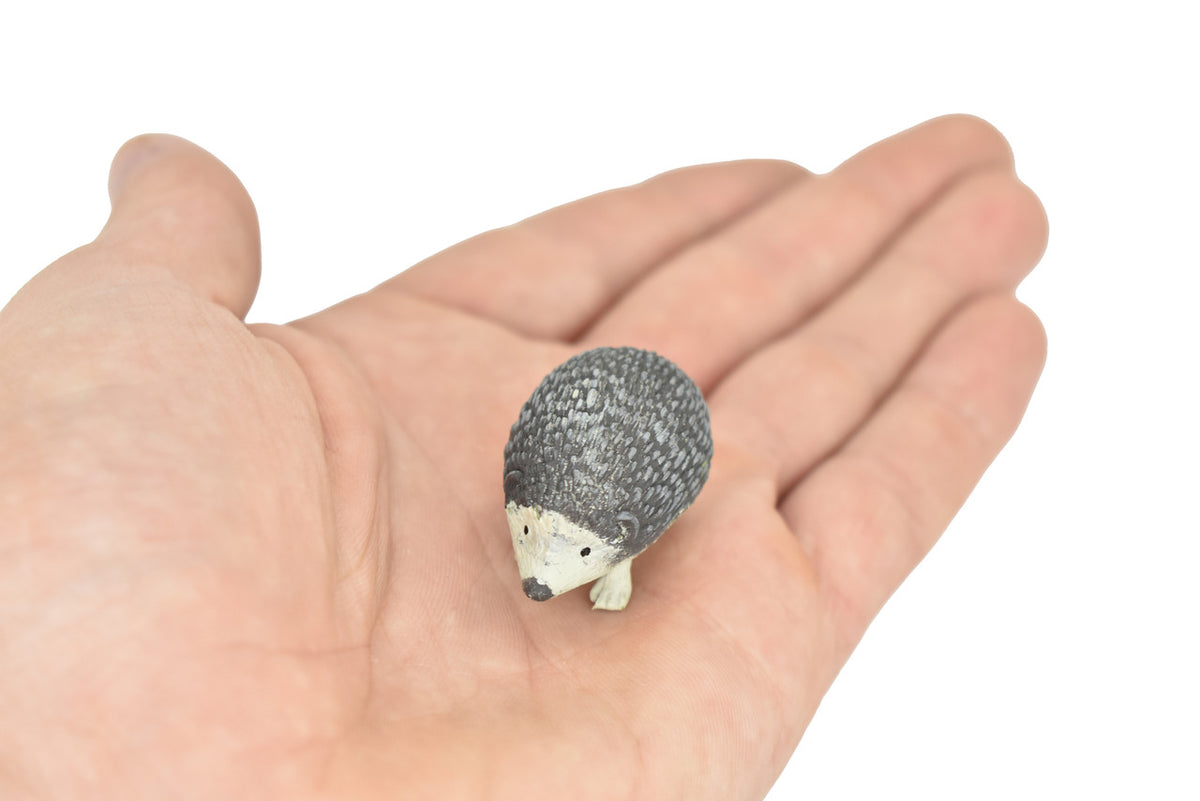 Hedgehog, Hedgie, Rubber Animal, Educational, Realistic, Hand Painted, Figure, Lifelike Model, Figurine, Replica, Gift,    1 1/2"