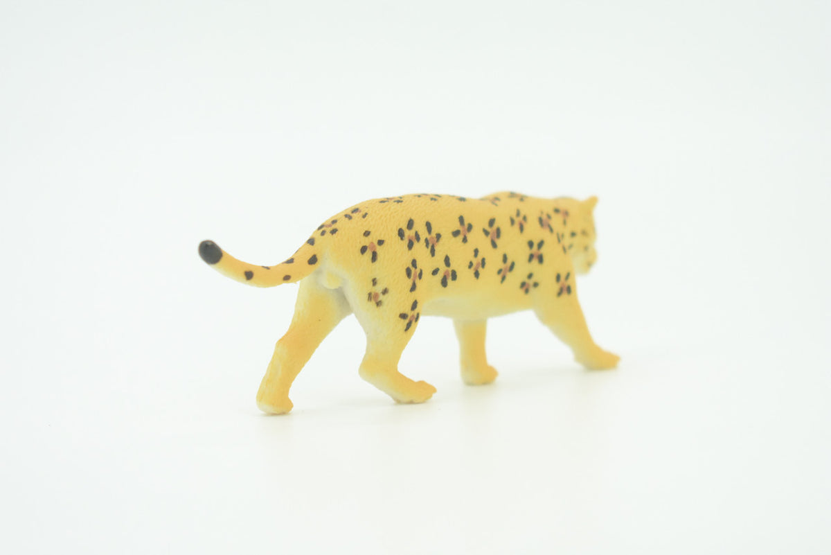 Leopard, Panther, Spotted cat, Panthera onca, Hand Painted, Educational, Rubber Animal, Realistic Figure, Lifelike, Gift,    3"    SF33 B44