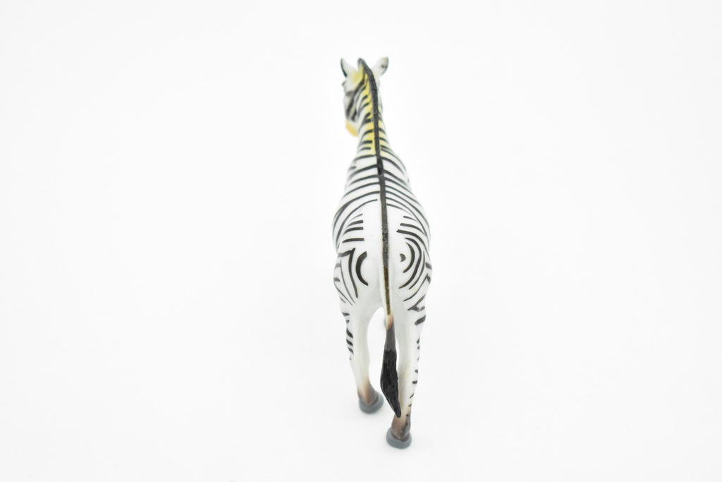 Zebra, Plains, Realistic Rubber Reproduction, Hand Painted Figurines    4"     CH151 B247