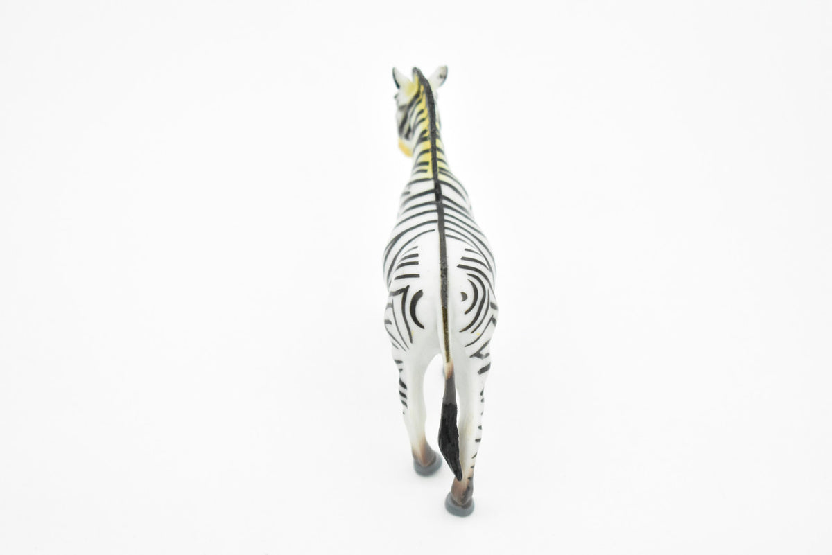 Zebra, Plains, Realistic Rubber Reproduction, Hand Painted Figurines    4"     CH151 B247
