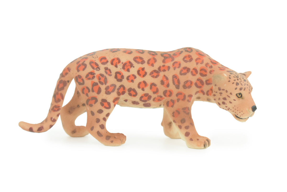 Leopard, Hand Painted, Museum Quality, Rubber Animal, Educational, Realistic, Big Cat Figure, Toy, Kids, Replica, Gift, 4 1/2 Inches. CH880 BB200