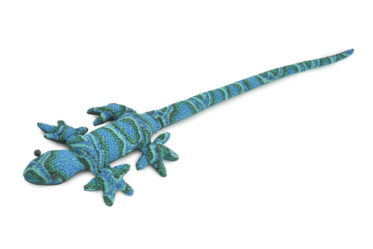 Lizard, Reptiles, Blue, Hand Made In Thailand, Sand Creatures, Paper Weight, Bean Bag, Cornhole, Game, Toy, Kids, Educational, 16  Inches. 