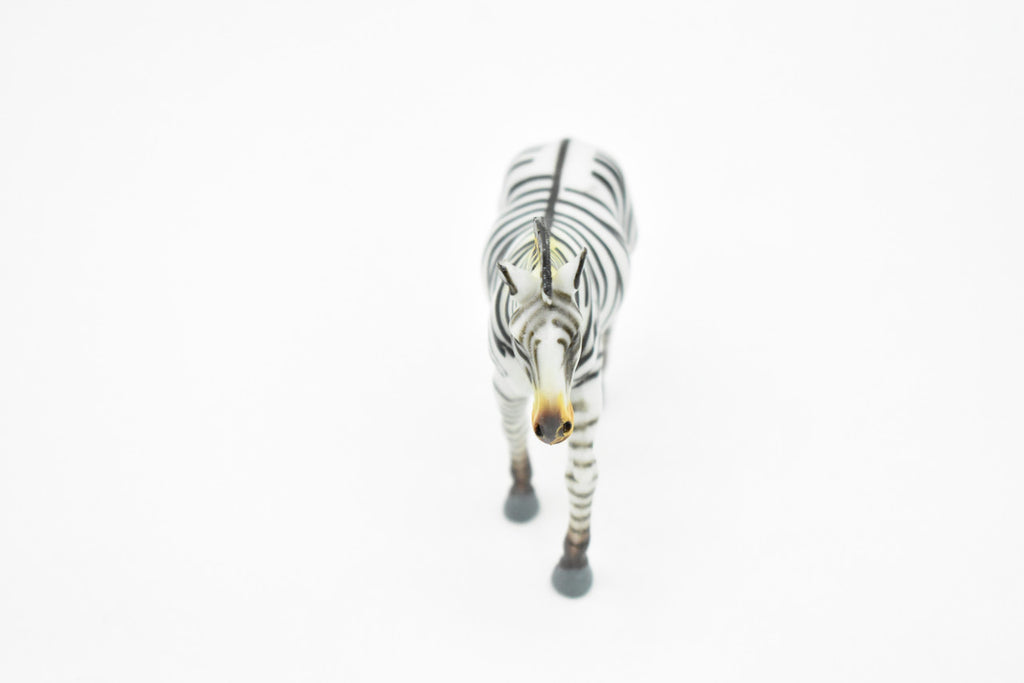 Zebra, Plains, Realistic Rubber Reproduction, Hand Painted Figurines    4"     CH151 B247