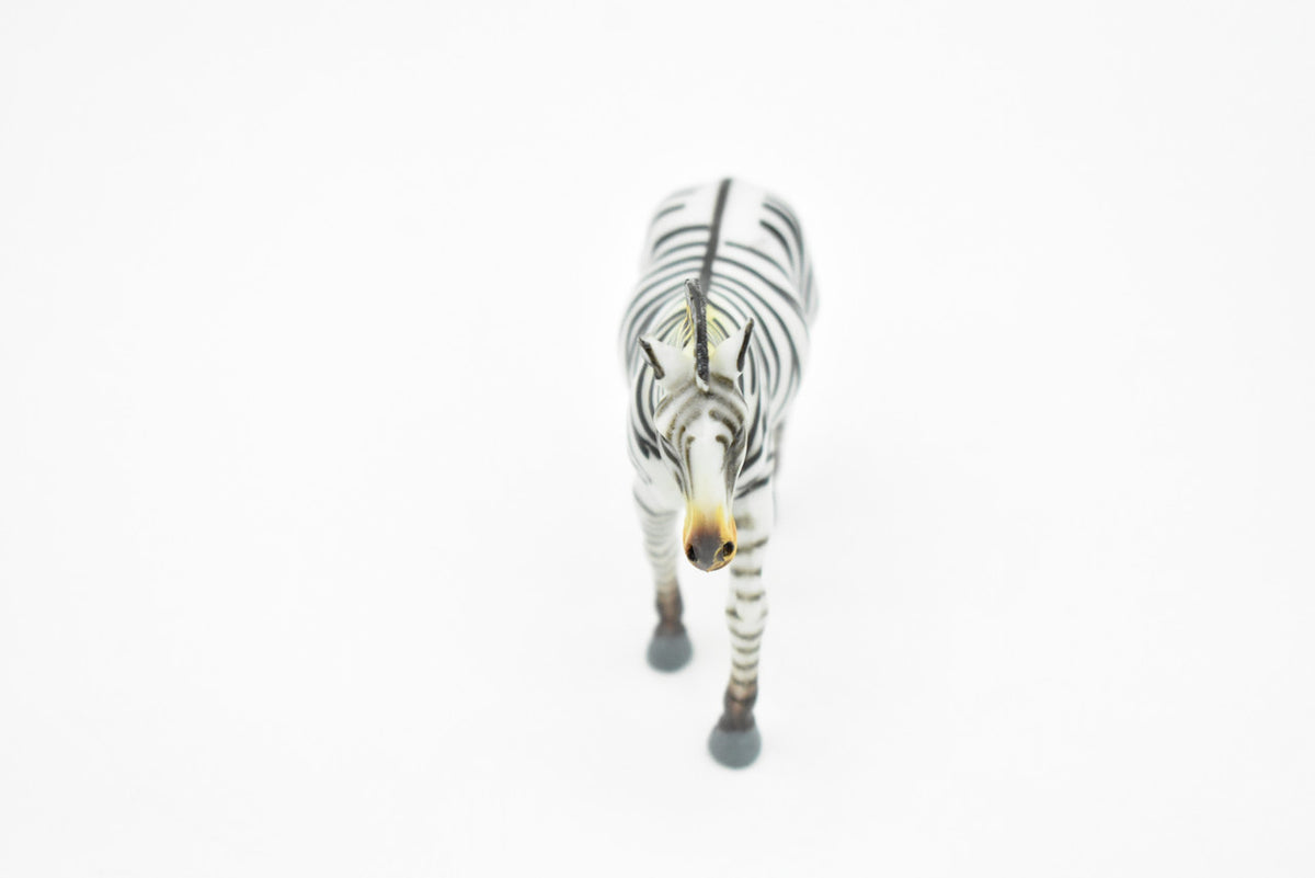 Zebra, Plains, Realistic Rubber Reproduction, Hand Painted Figurines    4"     CH151 B247