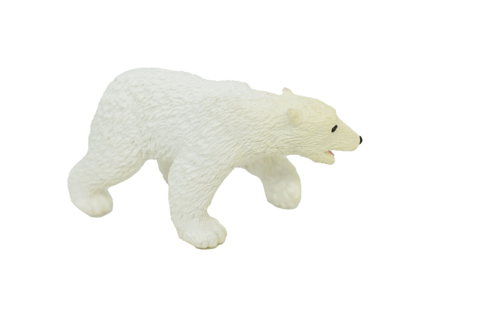 Polar Bear, High Quality, Plastic, Hand Painted, Realistic, Figure, Model, Replica, Toy, Kids, Educational, Gift,     2 1/4"  