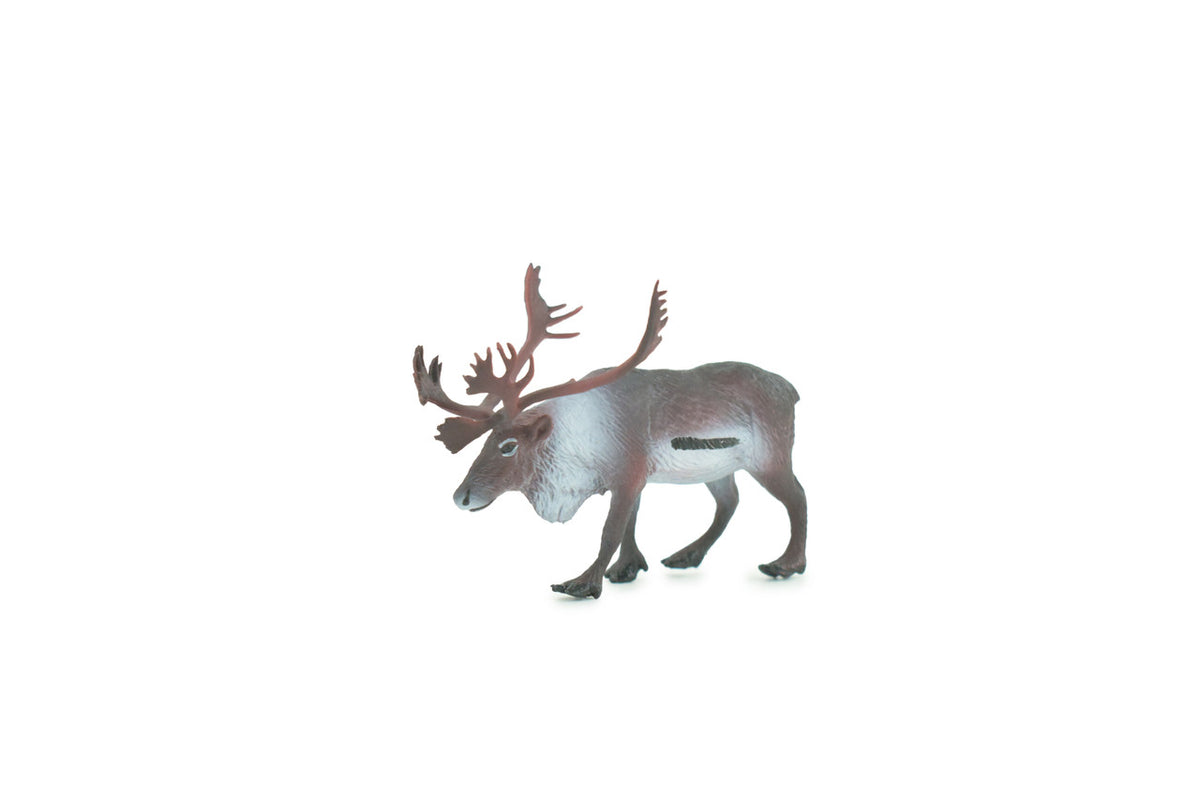 Reindeer, Caribou, Museum Quality, Educational, Hand Painted, Realistic, Rubber Animal, Model, Toy, Kids, Gift, 2 1/2 Inches. CH740 BB184