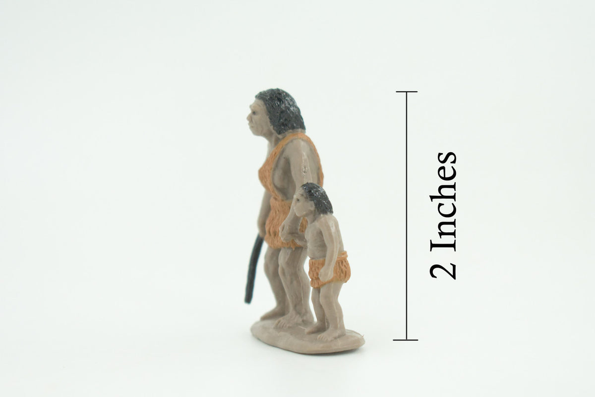 Cavewoman and Child, Prehistoric, Educational, Realistic, Hand Painted, Diorama Figure, Lifelike Rubber Model, Gift,   2 inches tall.   SF83 B224