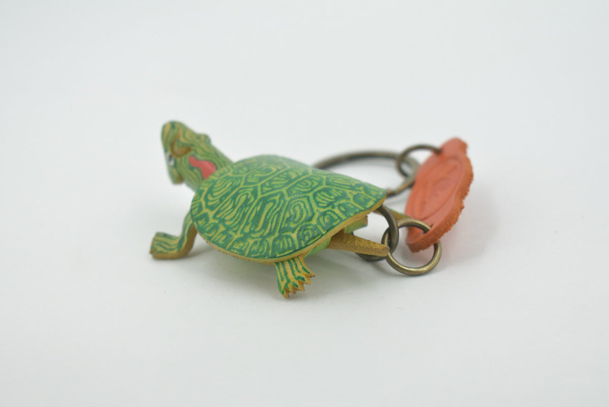 Turtle, Key Chain, Red Eared, Pond, Turtle, Reptiles, Hand Made In Thailand, Green, Keychain, Key Fob, Keys, Lifelike Model, Gift,     3 Inches.      THL10 BB69