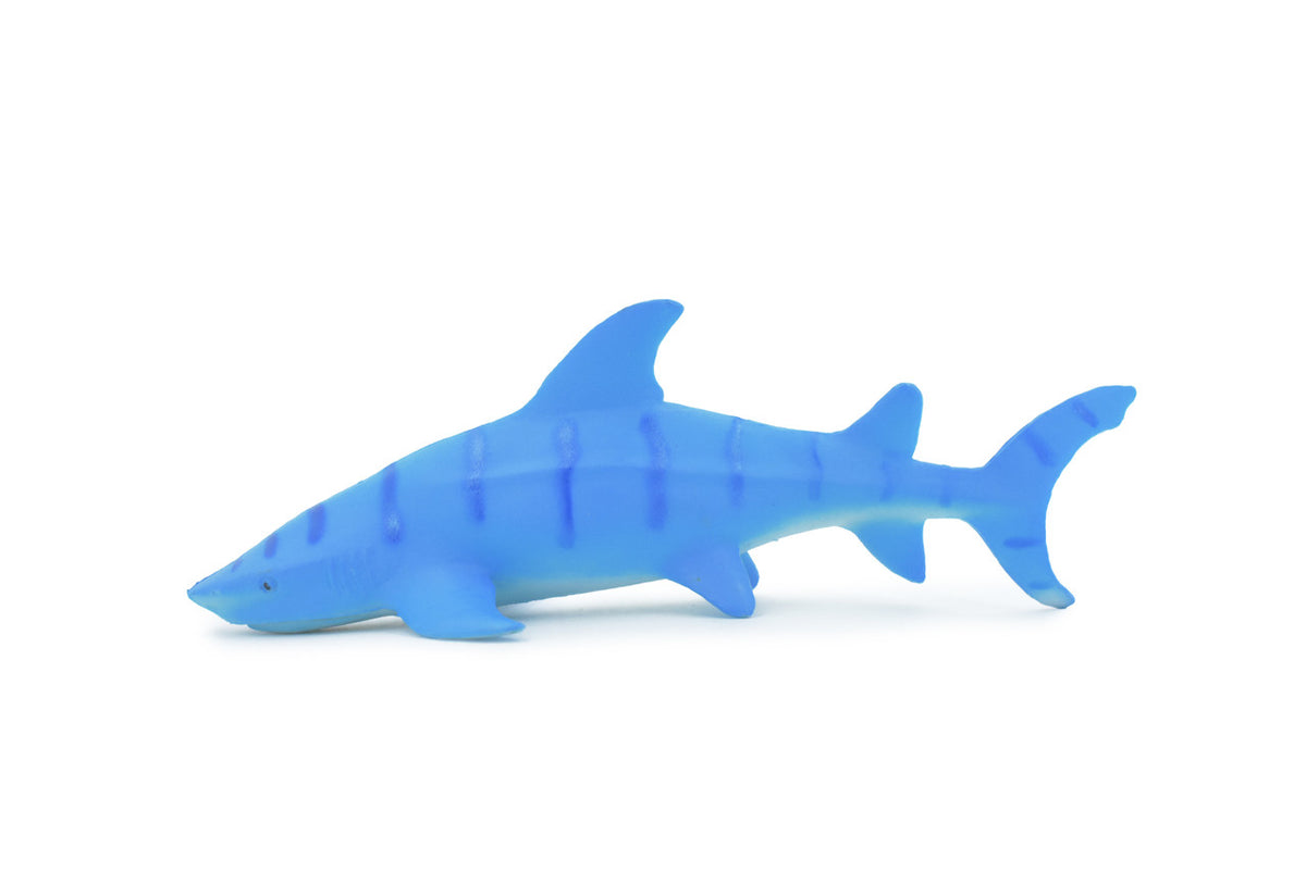 Shark, Blue Shark, High Quality, Hand Painted, Soft Rubber, Requiem Shark, Realistic, Toy, Figure, Model, Replica, Kids, Educational, Gift,      7 Inches    CWG307 B382