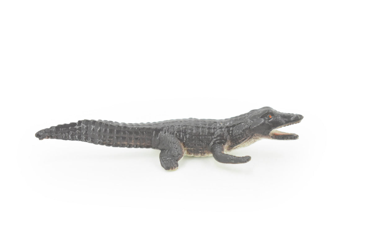 Alligator, Crocodile,  Rubber Toy Reptile, Realistic Figure, Model, Replica, Kids, Educational, Gift,        2 1/2"     F582 B34