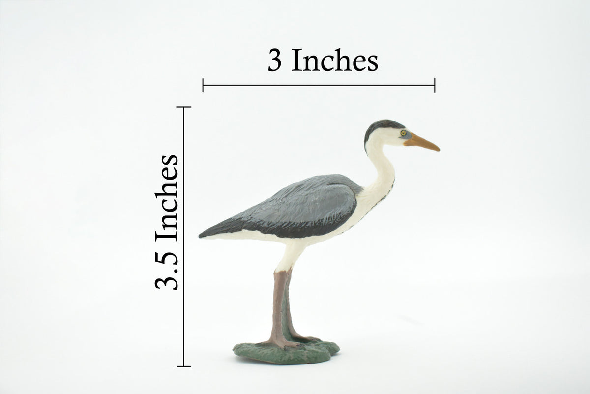 Bird, Great Blue Heron, Museum Quality, Hand Painted, Rubber, Realistic, Figure, Toy, Kids, Educational, Gift,      3 1/2"    CH586 BB164
