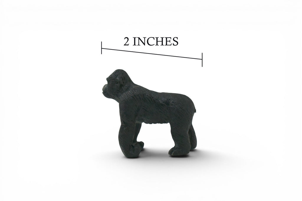 Gorilla, Great Apes of Africa, Very Nice Plastic Replica, Hand Painted, Realistic, Educational, Diorama Model, Replica, Toy, Gift, 2 Inches. F7043 B85 