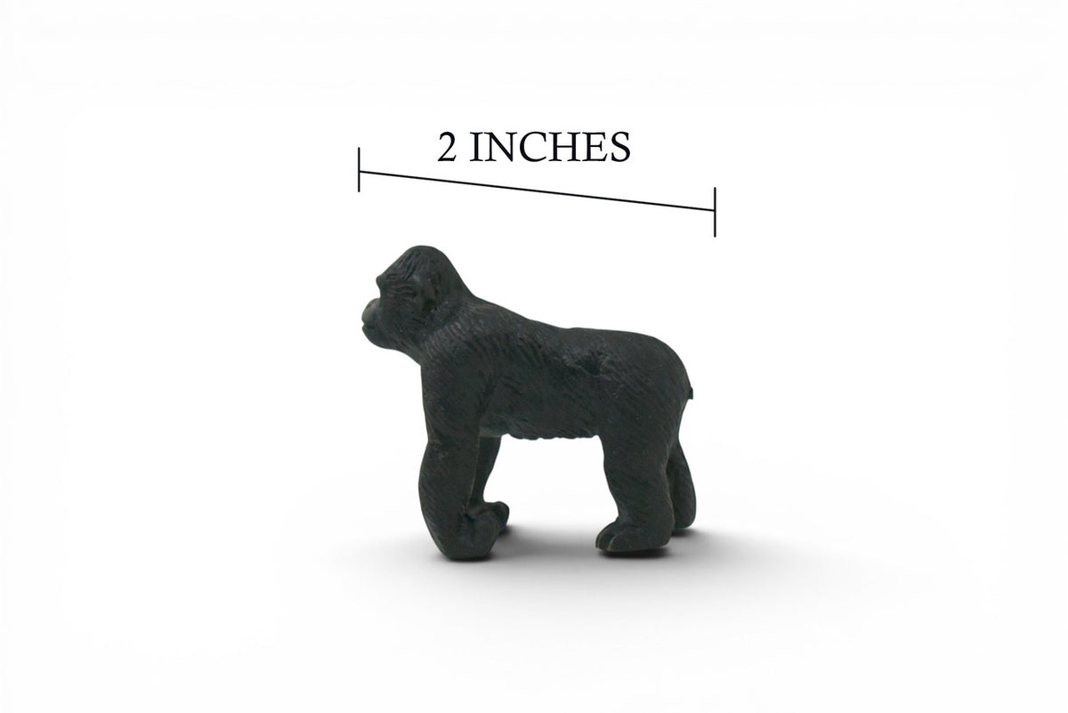 Gorilla, Great Apes of Africa, Very Nice Plastic Replica, Hand Painted, Realistic, Educational, Diorama Model, Replica, Toy, Gift, 2 Inches. F7043 B85 