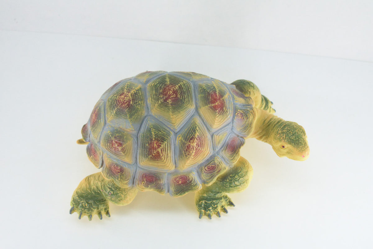 Tortoise, Land turtles, High Quality, Soft Rubber Desert Reptile, Hand Painted, Educational, Realistic, Diorama Figure, Model, Replica, Gift,   12 Inches   IM09 B655