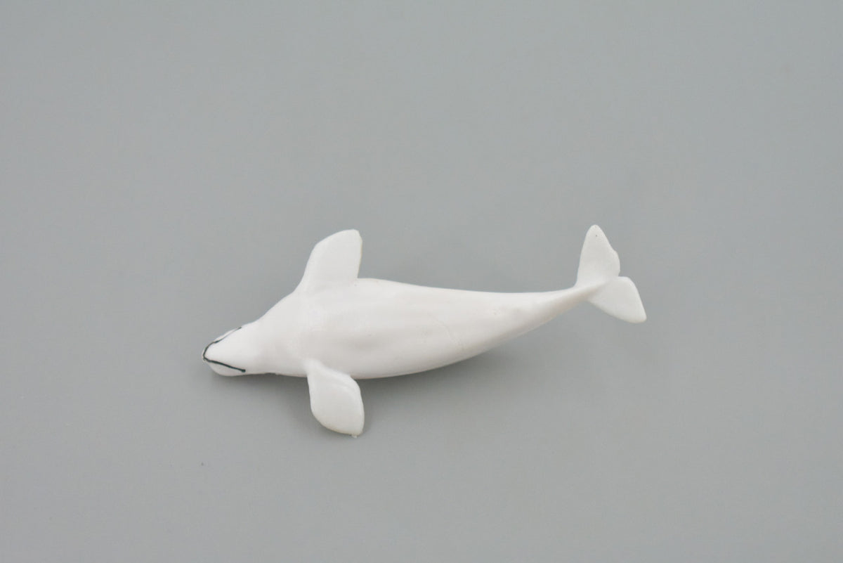Whale, Beluga, White Whale, High Quality, Rubber, Hand Painted, Realistic, Toy Figure, Model, Replica, Kids, Educational, Gift,    3"      CH545 BB159