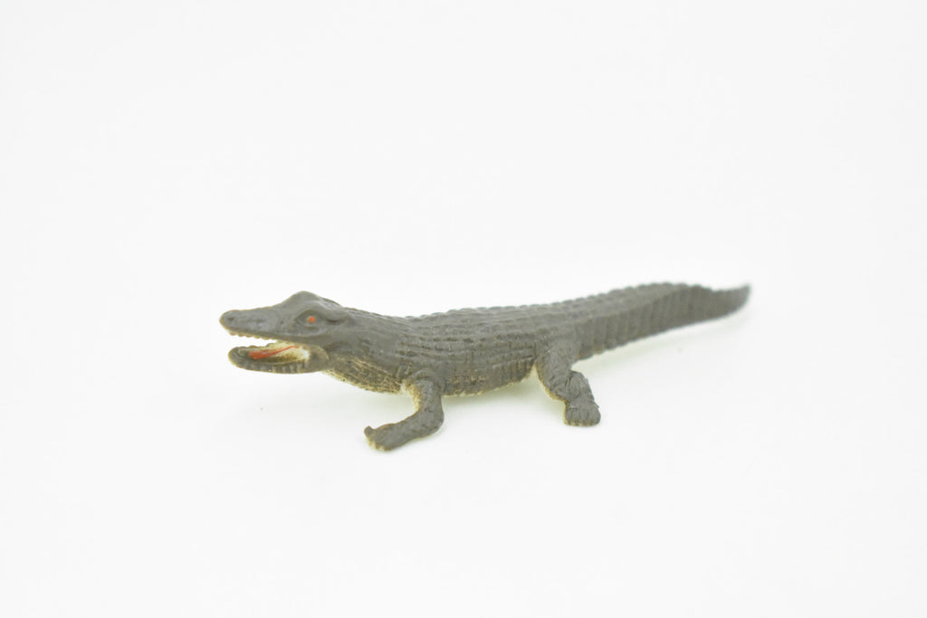 Alligator, Crocodile,  Rubber Toy Reptile, Realistic Figure, Model, Replica, Kids, Educational, Gift,        2 1/2"     F582 B34