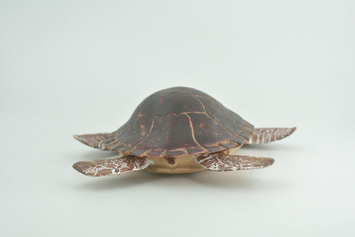 Hawksbill Sea Turtle, Museum Quality, Hand Painted, Rubber Reptile, Realistic, Diorama, Toy Figure, Model, Kids, Educational, Gift,   7 Inches.   CH1005 BB220