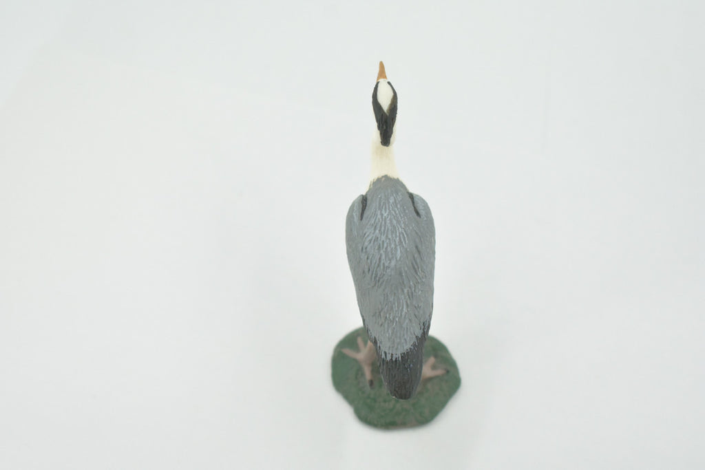 Bird, Great Blue Heron, Museum Quality, Hand Painted, Rubber, Realistic, Figure, Toy, Kids, Educational, Gift,      3 1/2"    CH586 BB164