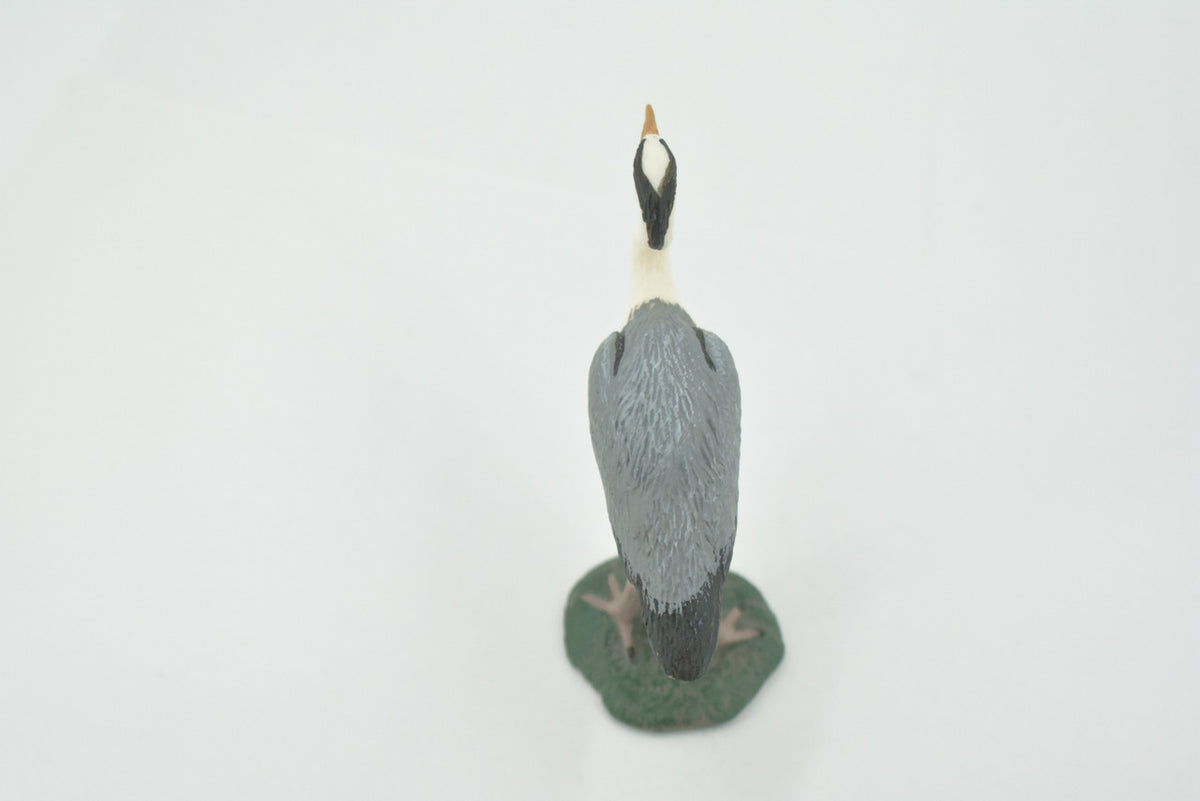 Bird, Great Blue Heron, Museum Quality, Hand Painted, Rubber, Realistic, Figure, Toy, Kids, Educational, Gift,      3 1/2"    CH586 BB164