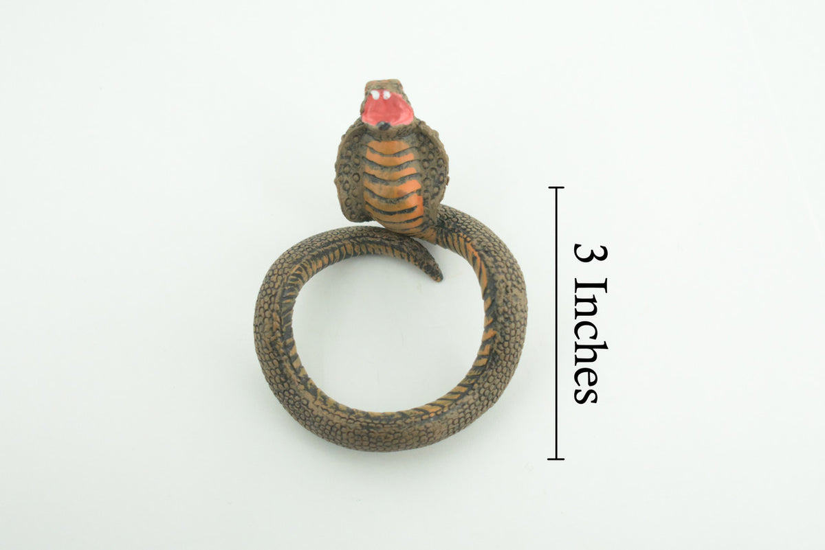 Cobra Snake Bracelet, Snake Wrist Band, Plastic Reptile, Educational, Realistic, Beautiful Design, Figure, Lifelike, Replica, Gift, 3" RI67 B663