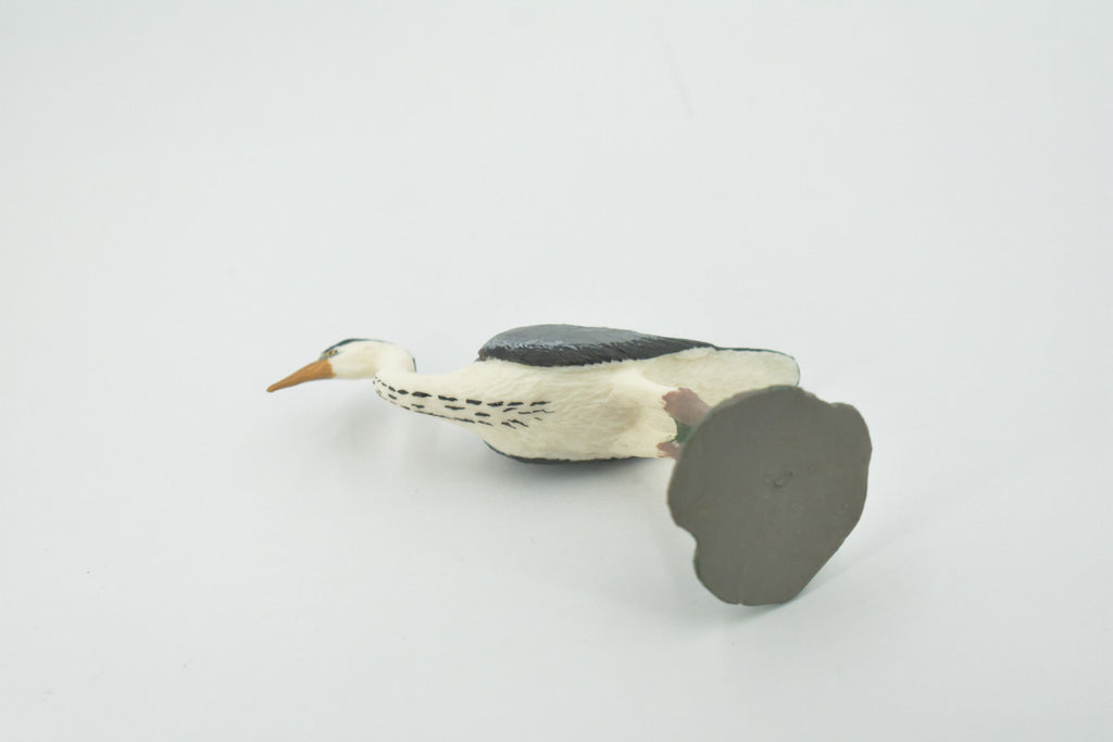 Bird, Great Blue Heron, Museum Quality, Hand Painted, Rubber, Realistic, Figure, Toy, Kids, Educational, Gift,      3 1/2"    CH586 BB164
