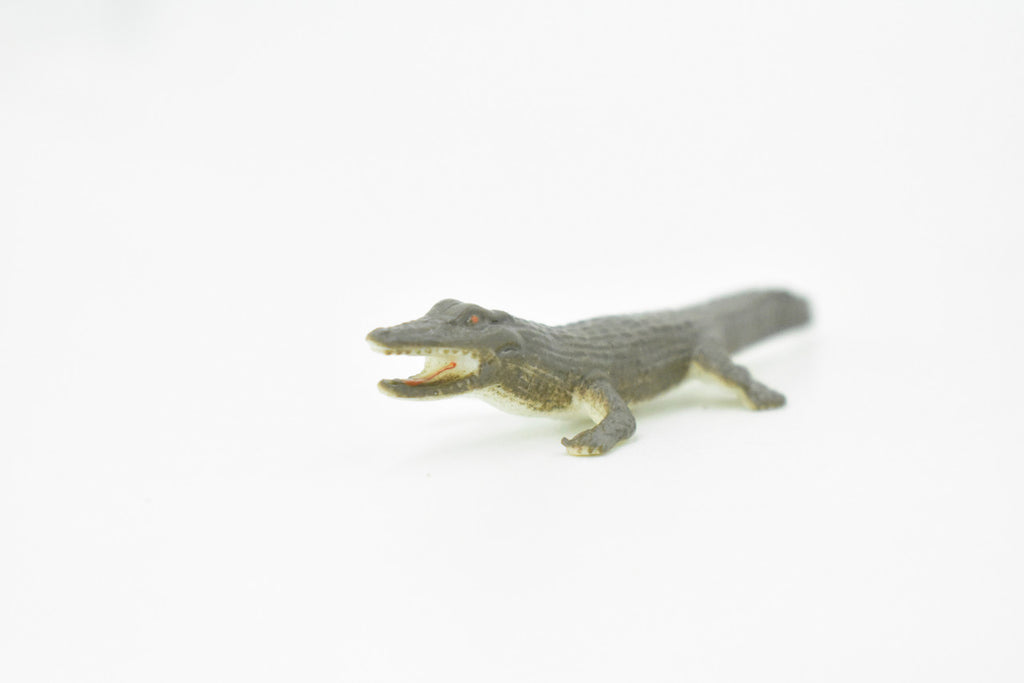 Alligator, Crocodile,  Rubber Toy Reptile, Realistic Figure, Model, Replica, Kids, Educational, Gift,        2 1/2"     F582 B34