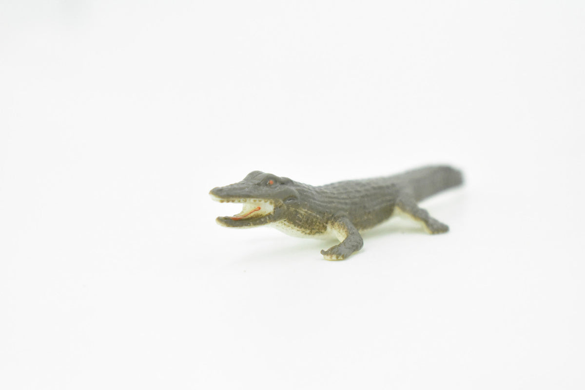 Alligator, Crocodile,  Rubber Toy Reptile, Realistic Figure, Model, Replica, Kids, Educational, Gift,        2 1/2"     F582 B34