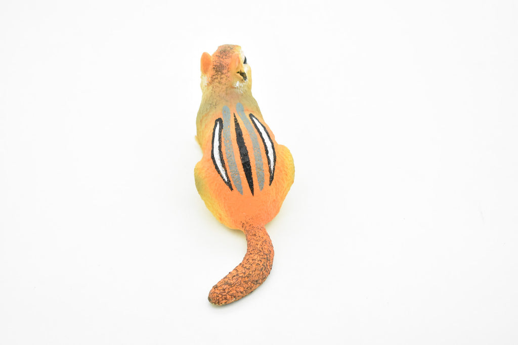 Chipmunk, Chippies,  Striped squirrel, Museum Quality, Hand Painted, Rubber Animal, Realistic Toy Figure, Diorama Model, Kids, Educational,  7 Inches. 