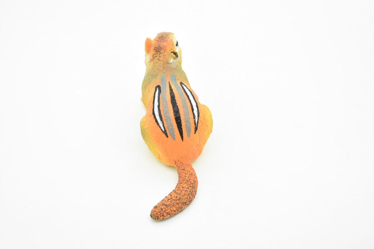 Chipmunk, Chippies,  Striped squirrel, Museum Quality, Hand Painted, Rubber Animal, Realistic Toy Figure, Diorama Model, Kids, Educational,  7 Inches. 
