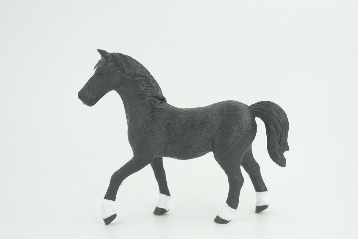 Horse with  Rider, Equestrian, Hand Painted, Museum Quality, Realistic, Rubber, Realistic, Diorama, Toy, Kids, Gift,  5 Inches.  CH841 BB196