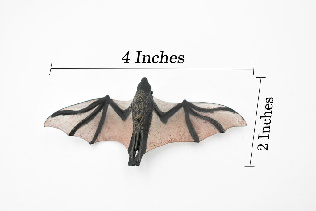 Bat, Chiroptera, Very Nice Rubber winged mammal, Hand Painted, Realistic Design, Educational, Diorama Model, Replica, Toy, Kids, Gift,     4 Inches.      CH429 BB109