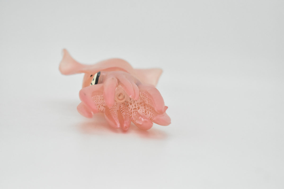 Squid Toy, Big Fin Reef Squid,  Ocean, Pink, Very Realistic Rubber Figure, Model, Educational, Animal, Hand Painted Figurines,  8"    CH099 BB87