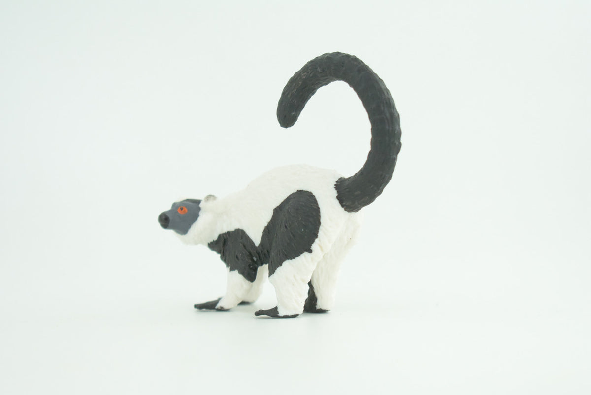 Black-and-white Ruffed Lemur, Museum Quality, Educational, Hand Painted, Rubber, Realistic, Diorama, Very Nice Design, Toys, Kids, Gift,   3 Inches.  CH953 BB209
