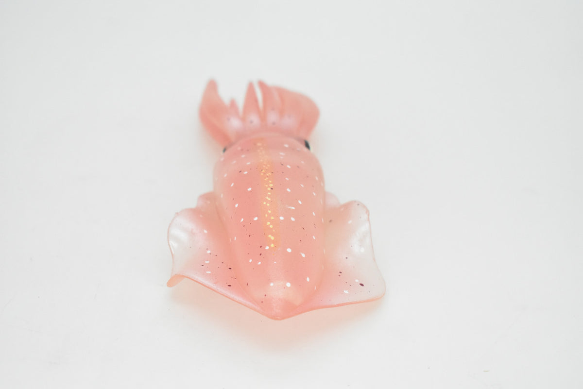 Squid Toy, Big Fin Reef Squid,  Ocean, Pink, Very Realistic Rubber Figure, Model, Educational, Animal, Hand Painted Figurines,  8"    CH099 BB87