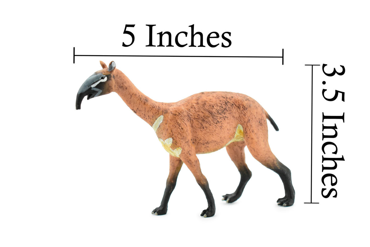 Macrauchenia, Extinct Llama, Museum Quality, Rubber Animal, Hand Painted, Realistic Toy Figure, Diorama Model, Kids, Educational, 5 Inches. 