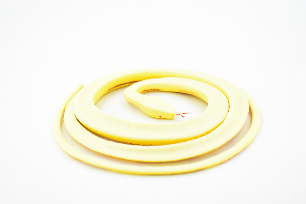 Snake, Corn Snake, Coiled, Yellow and Brown, Rubber Reptile, Educational, Realistic Hand Painted, Figure, Lifelike Model, Figurine, Replica, Gift,       40"    F3579 B355