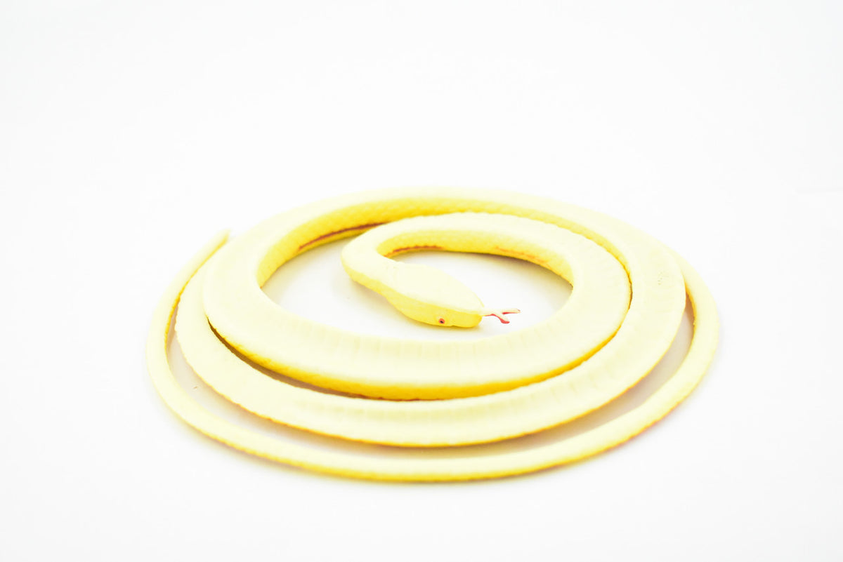 Snake, Corn Snake, Coiled, Yellow and Brown, Rubber Reptile, Educational, Realistic Hand Painted, Figure, Lifelike Model, Figurine, Replica, Gift,       40"    F3579 B355